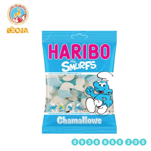 Kẹo Xốp Haribo Chamallows Smurfs 125g