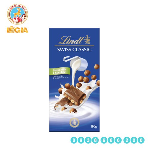Socola Lindt Swiss Classic Sữa Nhân Hạt Dẻ 100g