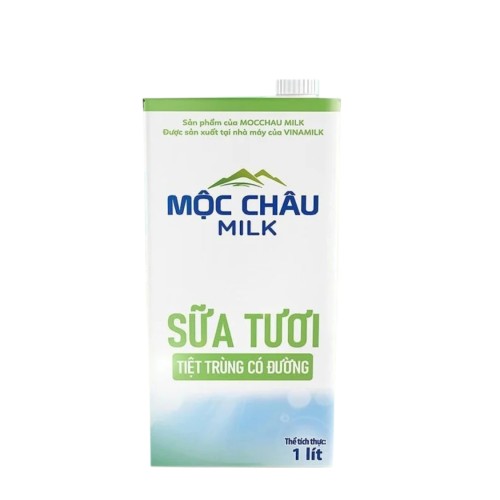 SỮA TƯƠI TIỆT TRÙNG CÓ ĐƯỜNG MỘC CHÂU MCM 1L (12 Hộp/Thùng)