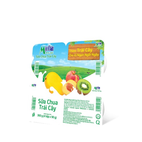 SỮA CHUA ĂN MỘC CHÂU MILK TRÁI CÂY 90G (48 Hộp/Thùng)