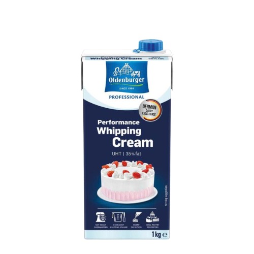 KEM SỮA TIỆT TRÙNG OLDENBURGER 35% BÉO 1KG - WHIPPING CREAM (12 Hộp/Thùng)