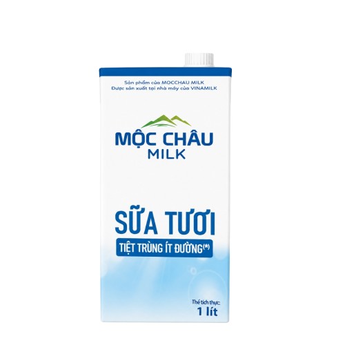SỮA TƯƠI TIỆT TRÙNG ÍT ĐƯỜNG MỘC CHÂU MCM 1L (12 Hộp/Thùng)