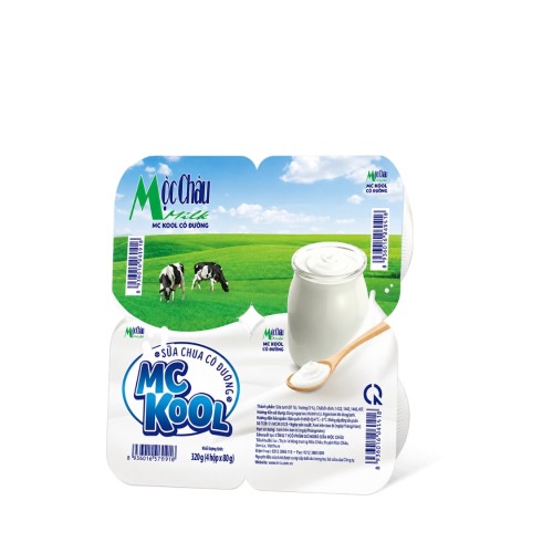 SỮA CHUA CÓ ĐƯỜNG MỘC CHÂU KOOL 80G (48 Hộp/Thùng)