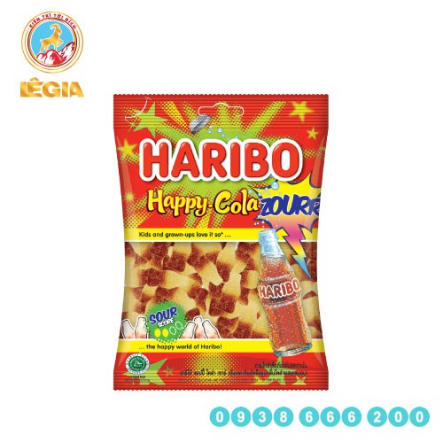 Kẹo Dẻo Haribo Happy Cola Zourr 80g