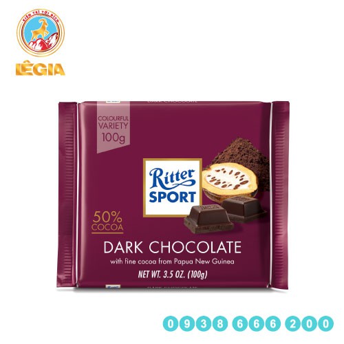 Socola Đen 50% Cacao Ritter Sport 100g
